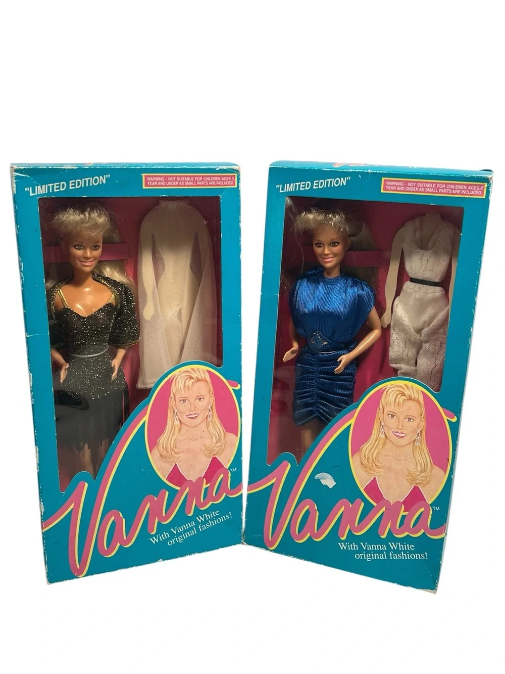 Vanna White Dolls Lot of 2 Limited Edition 1990 HSN In Box